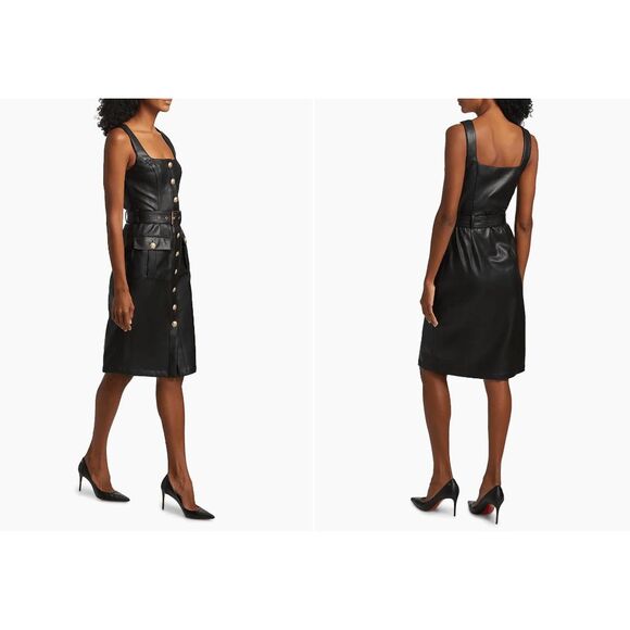 L'AGENCE Idy Faux Leather Tank Dress Size US6 $595 - Picture 1 of 11